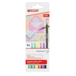 3590-PACK 6 ROTULADORES SURTIDOS 1200 PASTEL EDDING 1200-6-S pastel