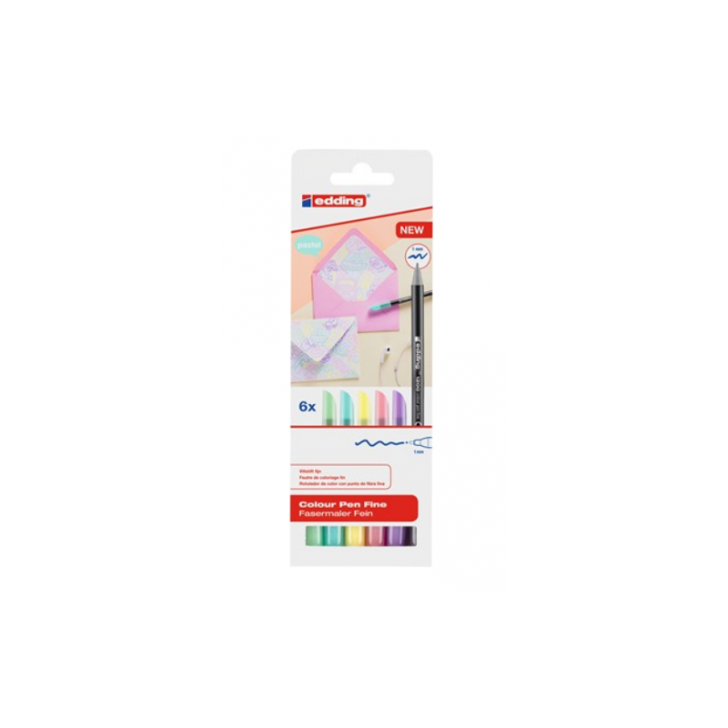 3590-PACK 6 ROTULADORES SURTIDOS 1200 PASTEL EDDING 1200-6-S pastel 3590-PACK 6 ROTULADORES SURTIDOS 1200 PASTEL EDDING 1200-6-S pastel
