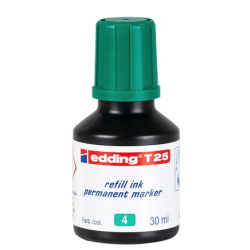 3593-FRASCO TINTA PARA RELLENAR 25ML VERDE EDDING T25-004