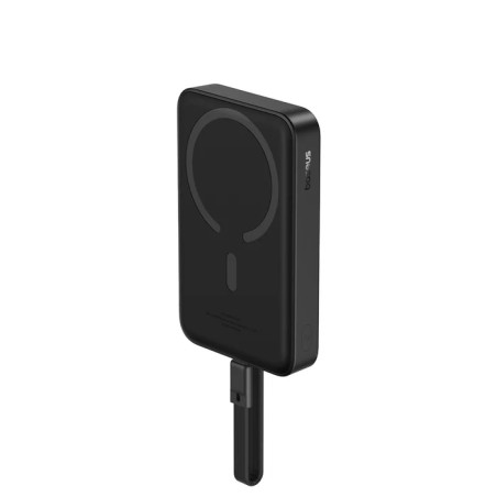 36014-OS-BASEUS ENERFILL FM11 MAGNETIC POWER BANK WITH BUILT-IN USB CABLE 10000MAH 30W MOON WHITE