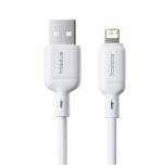 36028-OS-BASEUS SILKY SERIES FAST CHARGING CABLE USB TO IP 2.4A 1M MOON WHITE