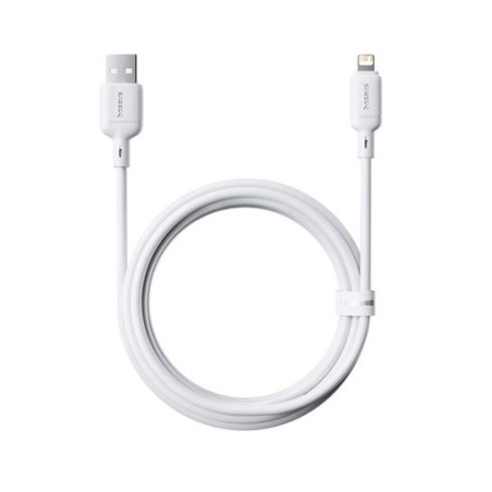 36029-OS-BASEUS SILKY SERIES FAST CHARGING CABLE USB TO IP 2.4A 1M MOON WHITE