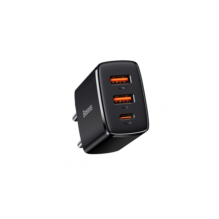 36038-BASEUS COMPACT QUICK CHARGER 2U+C 30W EU BLACK