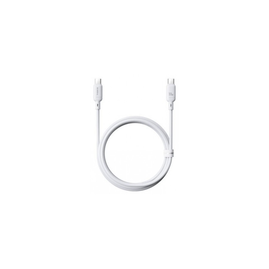 36040-OS-BASEUS SILKY FAST CHARGING DATA CABLE USB-A TO USB-C 3A 1M MOON WHITE