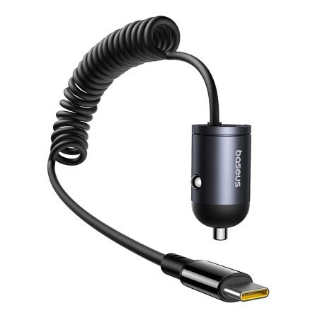 36043-BASEUS TINY STAR MINI CAR CHARGER (C+C CABLE INCLUDED)  30W COSMIC BLACK