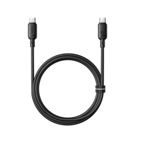 36045-OS-BASEUS SILKY SERIES FAST CHARGING CABLE TYPE-C TO TYPE-C 100W 1M CLUSTER BLACK