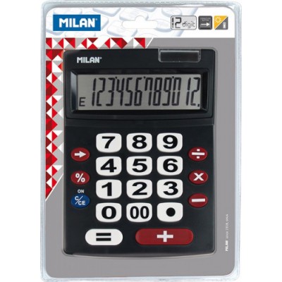 CALCULADORA 12 DiGITOS TECLAS GRANDES MILAN 151712BL