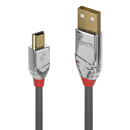 36445-Lindy 36630 cable USB USB 2.0 0,5 m USB A Mini-USB B Gris