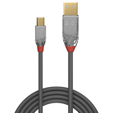 36448-Lindy 36631 cable USB USB 2.0 1 m USB A Mini-USB B Gris