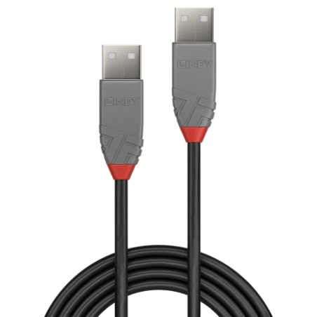 36528-Lindy 36692 cable USB USB 2.0 1 m USB A Negro, Gris
