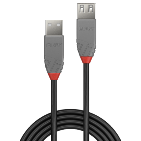 36540-Lindy 36702 cable USB USB 2.0 1 m USB A Negro, Gris