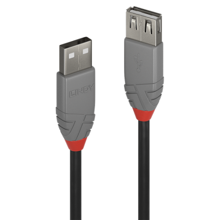 36541-Lindy 36703 cable USB USB 2.0 2 m USB A Negro, Gris