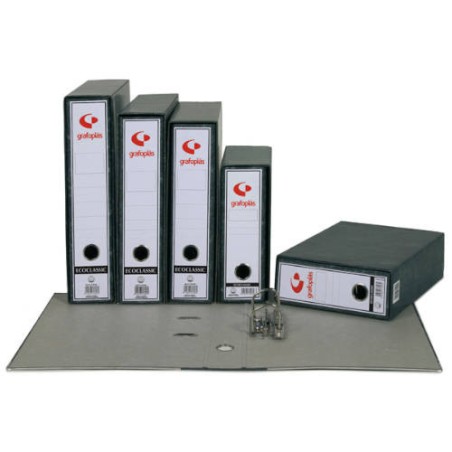3655-ARCHIVADOR JASPEADO ECOCLASSIC NEGRO A4 NATURAL LOMO ANCHO 290X318X75 GRAFOPLAS 7169000