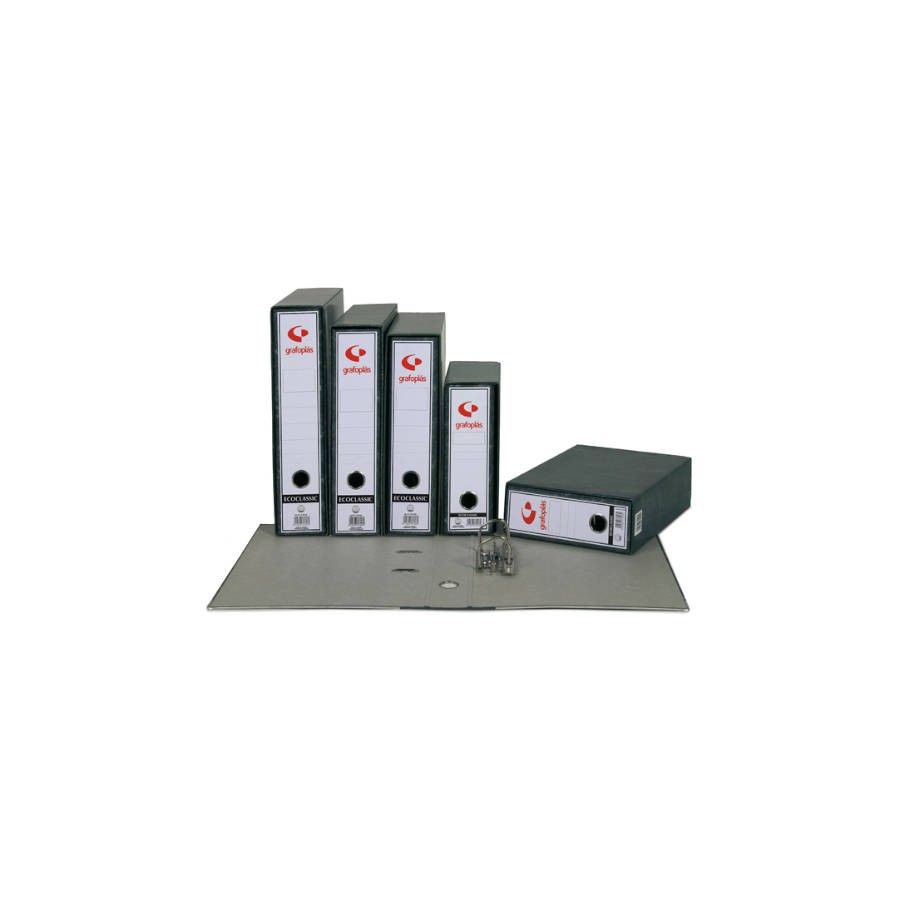 3658-ARCHIVADOR JASPEADO  ECOCLASSIC NEGRO FOLIO NATURAL LOMO ANCHO 290X350X70 C/RADO GRAFOPLAS 7179100