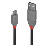 36581-Lindy 36735 cable USB USB 2.0 5 m USB A Micro-USB B Negro, Gris