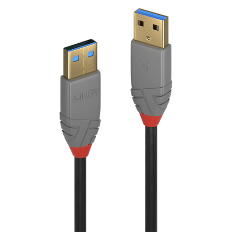 36599-Lindy 36753 cable USB USB 3.2 Gen 1 (3.1 Gen 1) 3 m USB A Negro, Gris