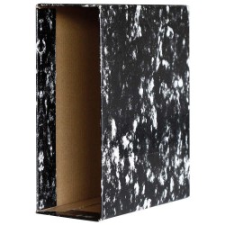 3661-FUNDA ARCHIVADOR JASPEADO  ECOCLASSIC NEGRO A4 NATURAL LOMO ANCHO 295X324X86 GRAFOPLAS 7160000