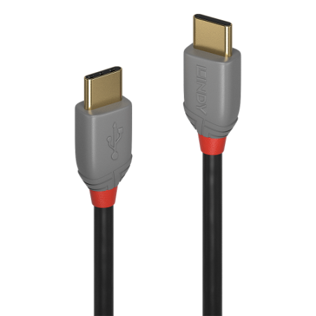 36629-Lindy 36870 cable USB USB 2.0 0,5 m USB C Negro, Gris