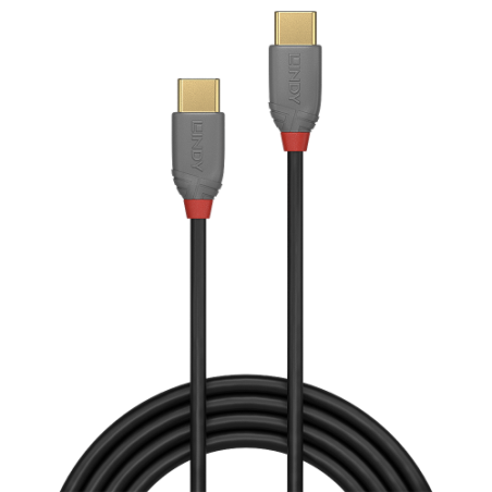 36636-Lindy 36873 cable USB USB 2.0 3 m USB C Negro, Gris
