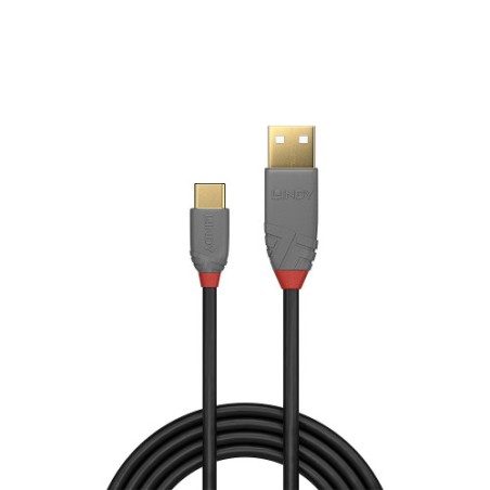 36640-Lindy 36886 cable USB USB 2.0 1 m USB A USB C Negro, Gris