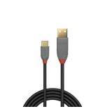 36644-Lindy 36888 cable USB USB 2.0 3 m USB A USB C Negro, Gris