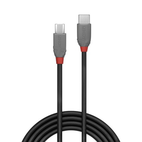 36646-Lindy 36890 cable USB USB 2.0 0,5 m USB C Micro-USB B Negro, Gris