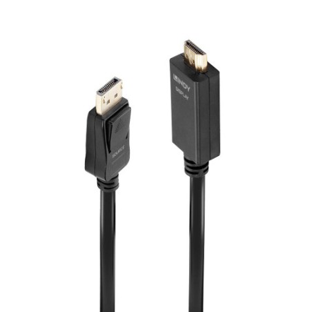 36685-Lindy 36920 adaptador de cable de video 0,5 m DisplayPort HDMI tipo A (Estandar) Negro