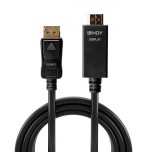 36692-Lindy 36923 adaptador de cable de video 3 m DisplayPort HDMI tipo A (Estandar) Negro