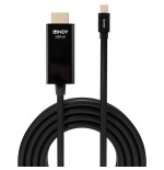 36696-Lindy 36926 adaptador de cable de video 1 m HDMI tipo A (Estandar) Mini DisplayPort Negro