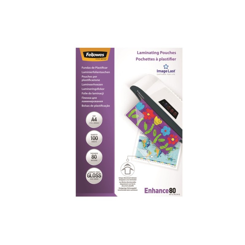 367-PACK 100 BOLSAS PLASTIFICACION 80 MICRAS A4 216X303 FELLOWES 5306114 367-PACK 100 BOLSAS PLASTIFICACION 80 MICRAS A4 216X303 FELLOWES 5306114