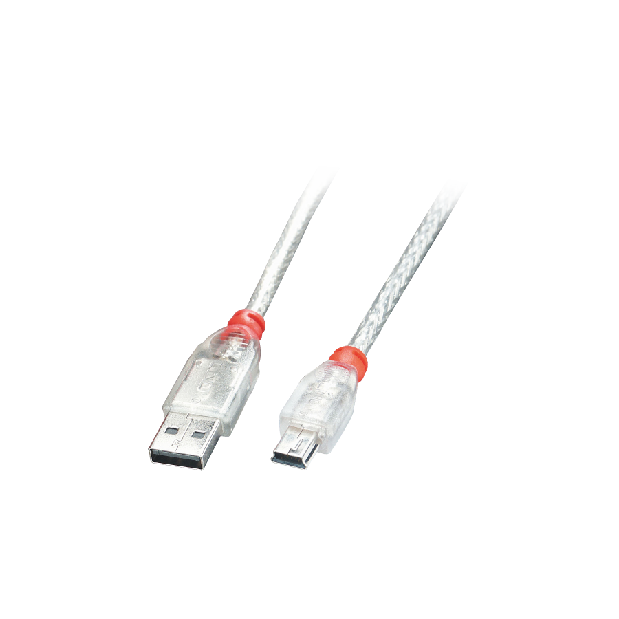 36975-Lindy 41782 cable USB USB 2.0 1 m USB A Mini-USB B Transparente