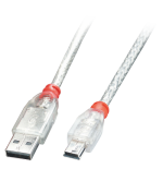 36975-Lindy 41782 cable USB USB 2.0 1 m USB A Mini-USB B Transparente