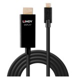 37016-Lindy 43291 adaptador de cable de video 1 m USB Tipo C HDMI tipo A (Estandar) Negro
