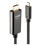37029-Lindy 43317 adaptador de cable de video 10 m USB Tipo C HDMI tipo A (Estandar) Negro