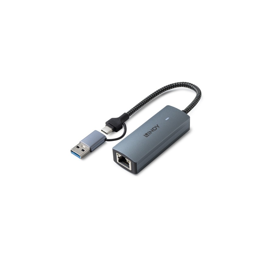 37035-Lindy 43415 hub de interfaz USB 3.2 Gen 2 (3.1 Gen 2) Type-C 5000 Mbit/s Gris