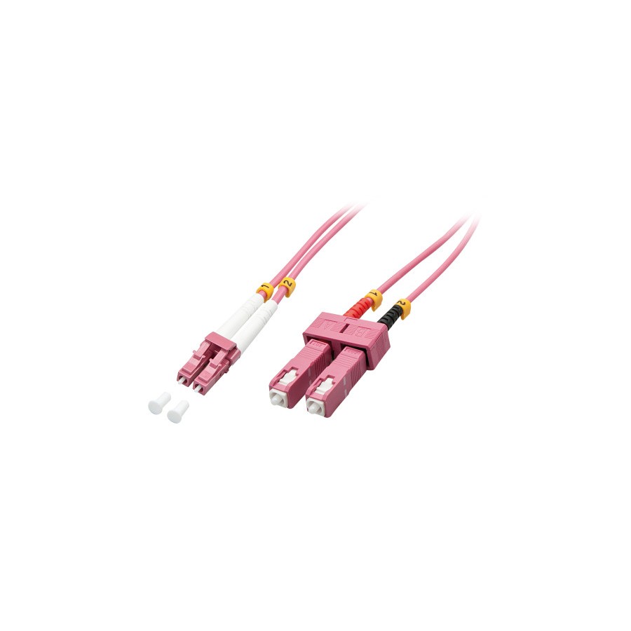 37150-Lindy 46362 Cable de fibra optica e InfiniBand 3 m LC SC Rosa