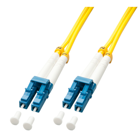 37557-Lindy 47453 Cable de fibra optica e InfiniBand 5 m LC Azul, Blanco, Amarillo