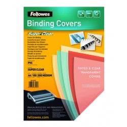 380-PACK 100 PORTADAS PVC TRANSPARENTE CRISTAL 150 MICRAS A4 FELLOWES 5376001