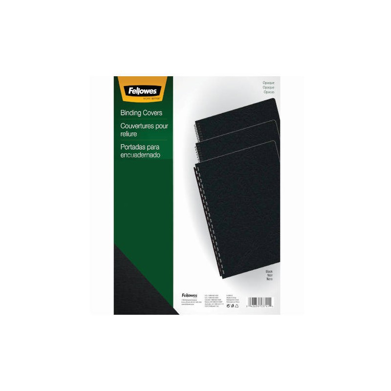 382-PACK 100 PORTADAS PVC OPACO NEGRO 180 MICRAS A4 FELLOWES 5100301 382-PACK 100 PORTADAS PVC OPACO NEGRO 180 MICRAS A4 FELLOWES 5100301