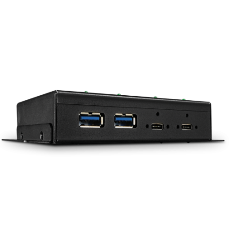38484-Lindy 43094 hub de interfaz USB 3.2 Gen 2 (3.1 Gen 2) Type-C 10000 Mbit/s Negro
