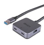 38507-Lindy 43388 hub de interfaz USB 3.2 Gen 1 (3.1 Gen 1) Type-A 5000 Mbit/s Negro, Gris