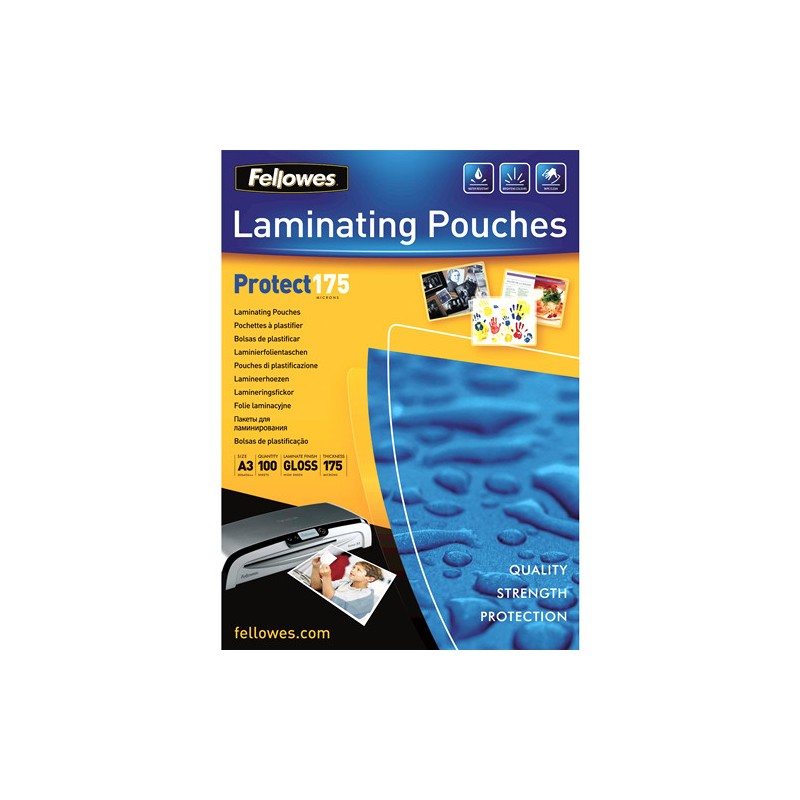 388-PACK 100 BOLSAS PLASTIFICACION 303X426 175 MICRAS A3 FELLOWES 5308803 388-PACK 100 BOLSAS PLASTIFICACION 303X426 175 MICRAS A3 FELLOWES 5308803