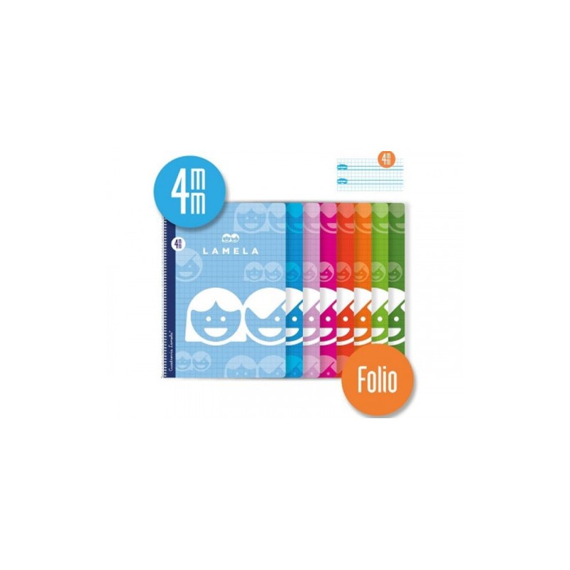 3885-CUADERNO BASICO FORMATO FOLIO 80 HOJAS RAYADO 4 MM SURTIDOS LAMELA 07F004 3885-CUADERNO BASICO FORMATO FOLIO 80 HOJAS RAYADO 4 MM SURTIDOS LAMELA 07F004
