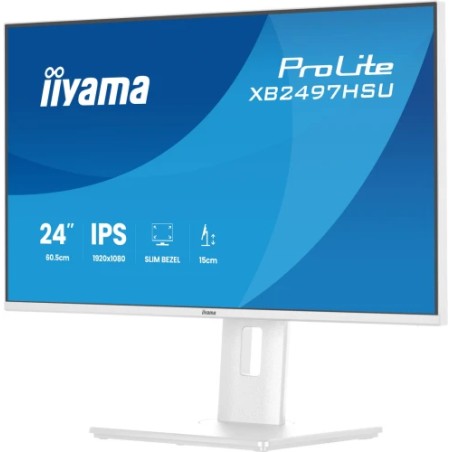 38944-MONITOR IIYAMA PANTALLA PARA PC 60,5 CM (23,8") 1920 X 1080 PIXELES FULL HD LED PANEL IPS COLOR BLANCO AJUSTABLE H