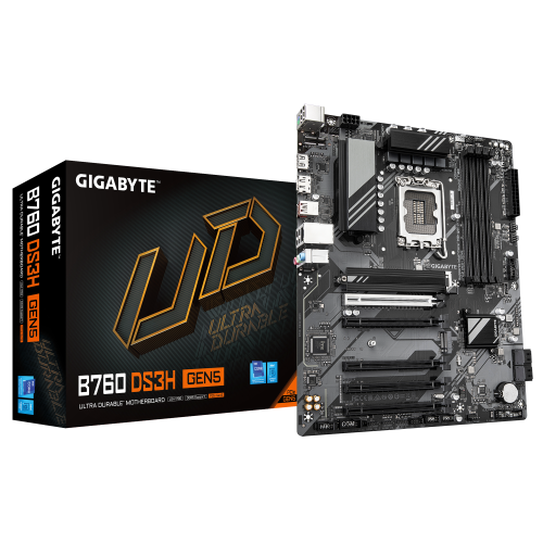 38959-GIGABYTE B760 DS3H GEN5 Placa Base - Compatible con procesadores Intel Core 14a generacion, VRM digital de 8+2+1 f