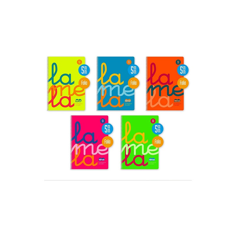 3898-CUADERNO FOLIO PLASTIC RAYADO 5 MM 80 HOJAS 90 GRS COLORES SURTIDOS LAMELA 7FTP005S 3898-CUADERNO FOLIO PLASTIC RAYADO 5 MM 80 HOJAS 90 GRS COLORES SURTIDOS LAMELA 7FTP005S