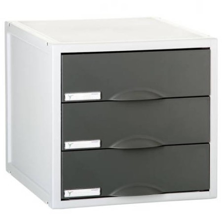 3908-MODULO ARCHISYSTEM DE 3 CAJONES 356X316X303 MM GRAFITO ARCHIVO 2000 8403C GF
