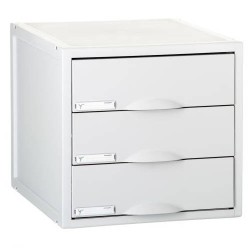3909-MODULO ARCHISYSTEM DE 3 CAJONES 356X316X303 MM GRIS ARCHIVO 2000 8403C GS