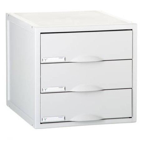3909-MODULO ARCHISYSTEM DE 3 CAJONES 356X316X303 MM GRIS ARCHIVO 2000 8403C GS