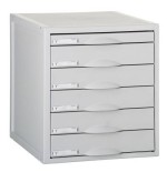 3915-MODULO ARCHISYSTEM DE 6 CAJONES 356X316X362 MM GRIS ARCHIVO 2000 8206C GS